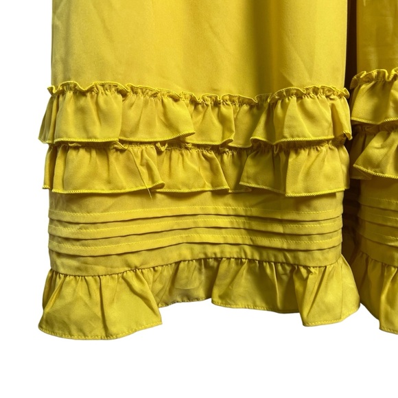 NWT Eloquii Ruffles & Pintucks Fit & Flare Dress Size 24 Golden Yellow - Picture 6 of 16